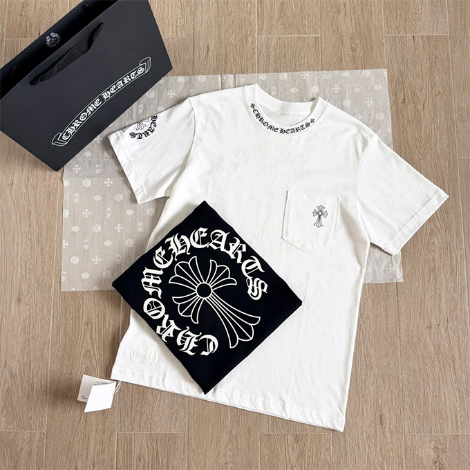 chrome hearts cross graphic pocket short sleeve t-shirt